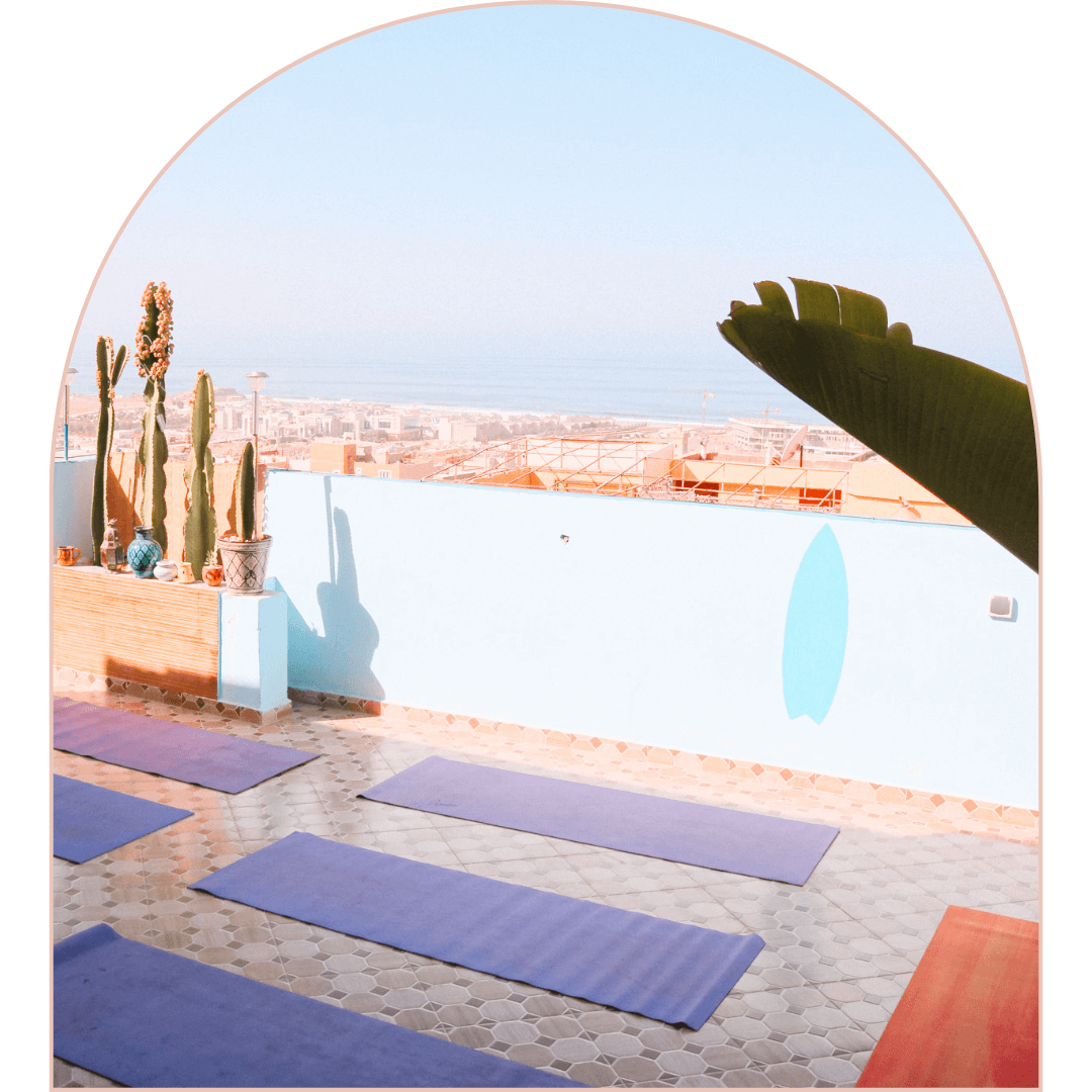 Yoga Session on a rooftop in Taghazout